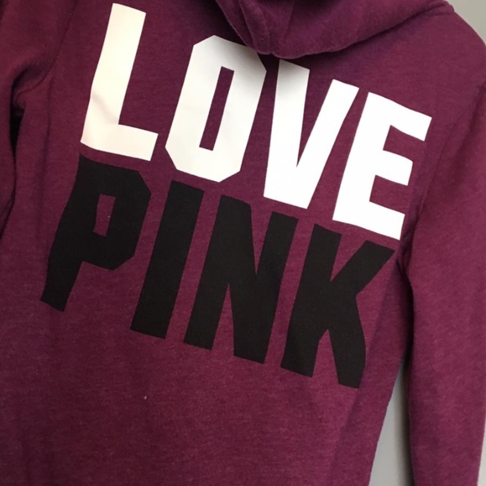 PINK vs burgundy zip up hoodie